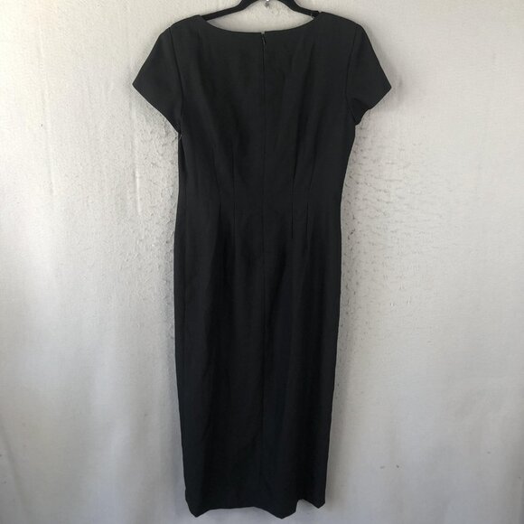 Virgo Petite Dress Womens Size 10 Black Floral Embroidered Beaded Maxi Formal - Picture 3 of 13